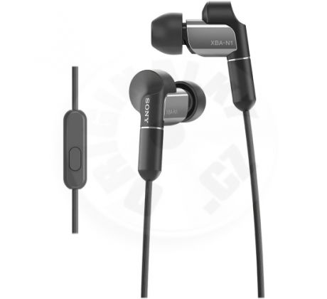 Sony drôtové slúchadlá XBA-N1AP, Hi-Res 4-40.000hz, 3,5 jack - čierno/strieborná