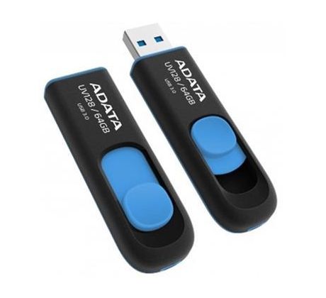 USB kľúč ADATA DashDrive™ Series UV128 128GB USB 3.0 flashdisk, výsuvný, čierny+modra