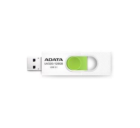 USB kľúč ADATA DashDrive™ Series UV320 128GB USB 3.1 flashdisk, výsuvný, biely+zelená