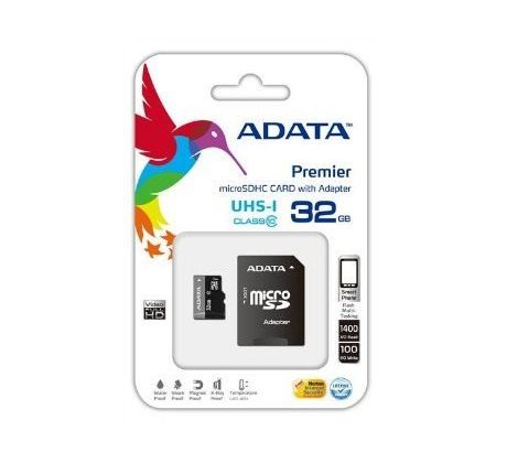 Pamäťová karta ADATA Premier micro SDHC karta 32GB UHS-I U1 Class 10 + adaptér