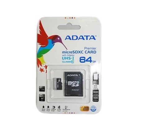Pamäťová karta ADATA Premier micro SDXC karta 64GB UHS-I Class 10 + adaptér
