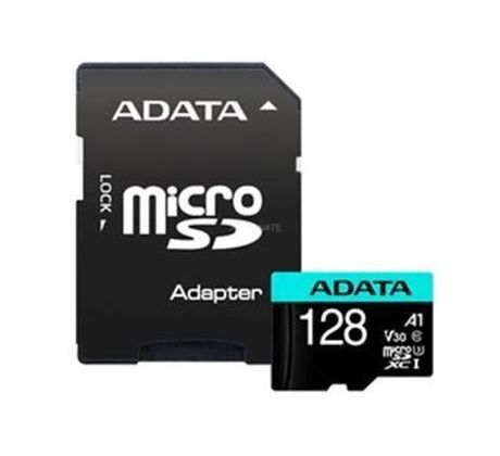Pamäťová karta ADATA Premier micro SDXC karta 128GB U3 V30S 100/80 MB/s + adaptér
