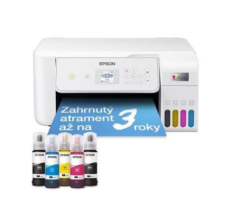 MFP "ecoTANK" ITS farebné atramentové EPSON L3286 (biela), A4, USB, WiFi, iPrint, LCD