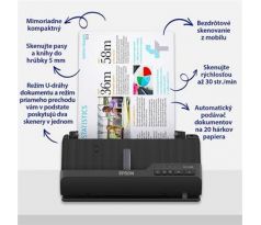 Skener EPSON WorkForceES-C320W, A4, ADF, DUPLEX, USB, Wi-Fi