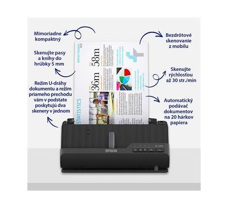 Skener EPSON WorkForceES-C320W, A4, ADF, DUPLEX, USB, Wi-Fi