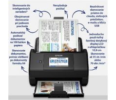Skener EPSON WorkForce ES-580W, A4, 1200dpi, ADF, DUPLEX, USB 3.0, Wi-Fi