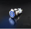 LED vodotesný spínač - Modré podsvietenie, 12 mm, 3 - 6V