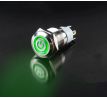 LED vodotesný spínač - Zelené podsvietenie, 12 mm, 3 - 6V
