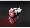 LED vodotesný spínač - Červené podsvietenie, 12 mm, 3 - 6V