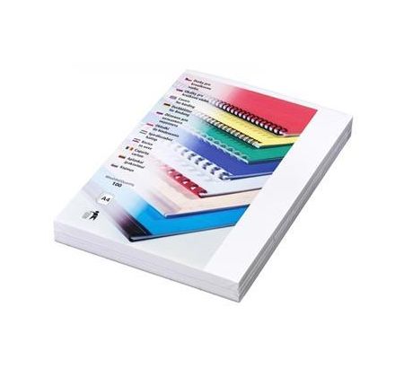 Kartonové dosky Delta A4, 250g, biela*100ks*hrebeňová väzba*koža
