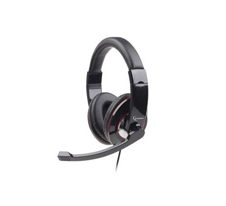 Slúchadlá s mikrofónom GEMBIRD, USB stereo headset - lesklá čierna
