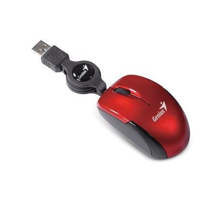 Myš GENIUS Micro Traveler V2 káblová, 1200 DPI, USB, červená