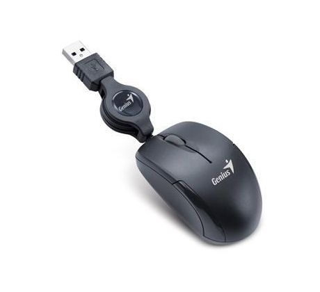 Myš GENIUS Micro Traveler V2, káblová, 1200 DPI, USB, čierna