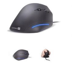 CONNECT IT FOR HEALTH ergonomická vertikálna myš, 1600dpi, 6 tlačidlová, káblová, USB, čierna