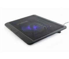 Chladiaca podložka pod notebook do 15"(stojan), čierny, 1 ventilátor, GEMBIRD