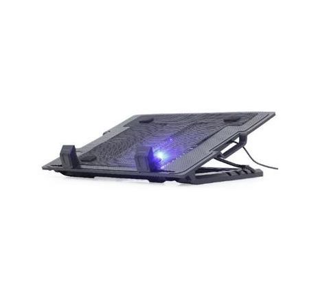 Chladiaca podložka pod notebook do 17"(stojan), nastaviteľná výška, čierny, 1 ventilátor, GEMBIRD