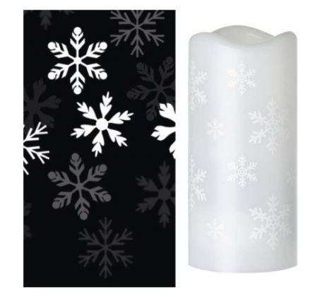 LED dekoratívny projektor – vločky, 3x AAA, vnútorný, studená biela