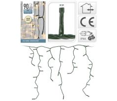 Svetlo vianočné cencúle 90LED, teplé biele, dĺžka 3m, vonkajšie/vnútorné