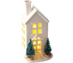 Porcelánový domček s LED 19 cm