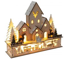 Dekorácia vianočná dedinka 9LED