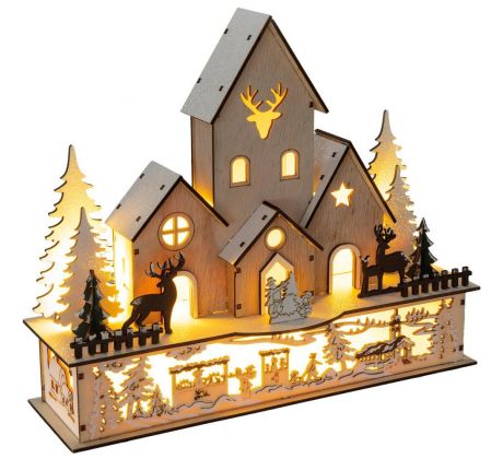 Dekorácia vianočná dedinka 9LED