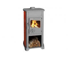 Krbové kachle Bella Thalia, 5,4 kW, 120 mm, červené, liatina/šamot