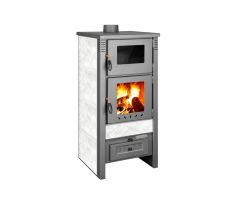 Krbové kachle Pro TAURUS Ceramic, biela, 12 kW, 120 mm, s rúrou na pečenie