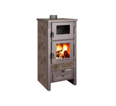 Krbové kachle Pro TAURUS Ceramic, mocca, 12 kW, 120 mm, s rúrou na pečenie