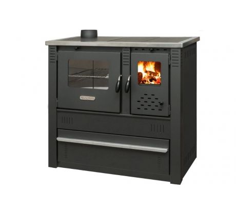 Sporák na tuhé palivo Pro PANONIA Steel, 10 kW, čierny, ľavý vývod