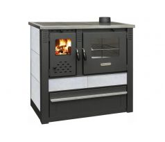 Sporák na tuhé palivo Panonia, 10,5 kW, biely, pravý vývod