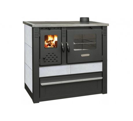 Sporák na tuhé palivo Panonia, 10,5 kW, biely, pravý vývod