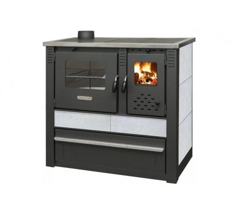 Sporák na tuhé palivo Panonia, 10,5 kW, biely, ľavý vývod