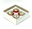 Sklenená vianočná guľa Ø 7 cm – Champagne-ruby diagonála (sada 4 ks)