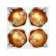 Medene oranžové sklenené gule s púpavami – 4 ks, 7 cm