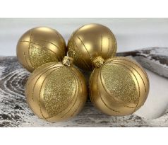 Vianočné gule 22/4492/8/4ks – zlatá metalíza