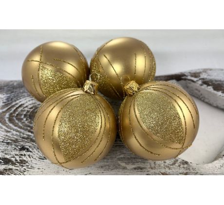 Vianočné gule 22/4492/8/4ks – zlatá metalíza