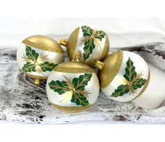 Vianočné luxusné gule 24/8750/8/4ks – tri zelené listy