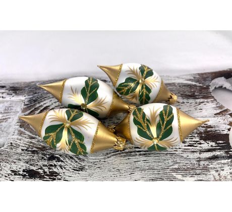 Vianočné luxusné olivy 34/985/8×4/4ks – tri zelené listy