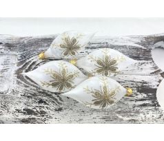 Vianočné olivy 30/461-5/8×4/4ks – biely mrazolak + zlatá vločka