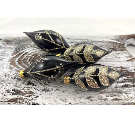 Vianočné olivy 30/463-2/8×4/4ks – čierne