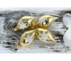 Vianočné olivy 32/684/8×4/4ks – zlaté + biela hviezda