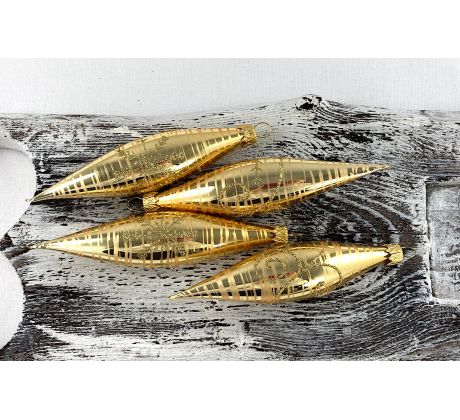 Vianočné rakety 72/539/14×3/4ks – zlaté so zlatou vločkou