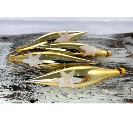 Vianočné rakety 72/630/14×3/4ks – zlaté + biela hviezda