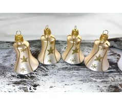 Vianočné zvončeky 54/780/5,5/4ks – champagne + vločky, hviezdičky