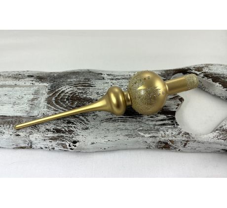 Vianočný špic 621/539/7/1ks – zlatá metalíza + zlatý dekor