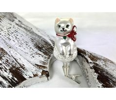 Mačka na štipci 445/1589/1ks – červená mašľa