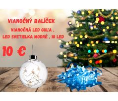 Vianočný balíček , LED vianočná guľa , LED svetielka modré