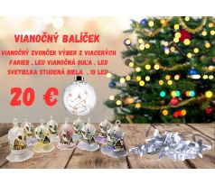 Vianočný balíček , Vianočný zvonček výber z viacerých farieb ,LED vianočná guľa ,  LED svetielka studená biela