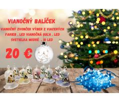 Vianočný balíček , Vianočný zvonček výber z viacerých farieb ,LED vianočná guľa ,  LED svetielka modré