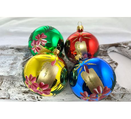 Vianočné gule 11220245/8/4ks – retro sviečky